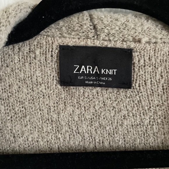 ZARA Knit Drape Two Toned Cardigan - Picture 4 of 5